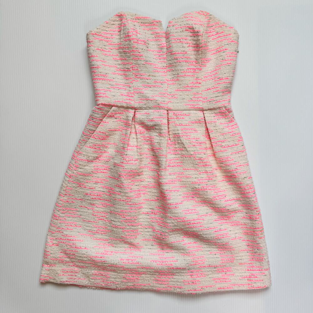 Anthropologie Moulinette Soeurs Pink Tweed Dress Women’s 0 Barbiecore Coquette - Picture 13 of 16